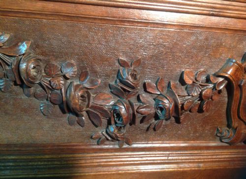 CARVED OAK FRENCH DOUBLE BED - ADDITIONAL PHOTO 1