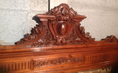 CARVED OAK FRENCH DOUBLE BED - ADDITIONAL PHOTO 2