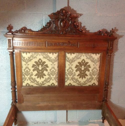 CARVED OAK FRENCH DOUBLE BED - ADDITIONAL PHOTO 4
