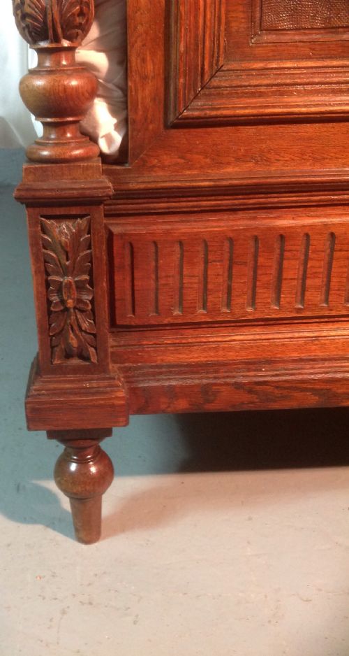 CARVED OAK FRENCH DOUBLE BED - ADDITIONAL PHOTO 10