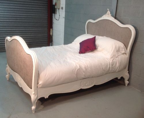 FRENCH PAINTED AND UPHOLSTERED BED - ADDITIONAL PHOTO 1