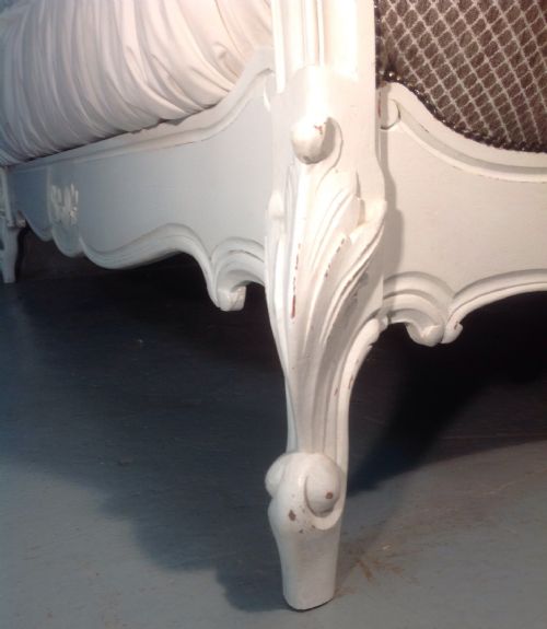 FRENCH PAINTED AND UPHOLSTERED BED - ADDITIONAL PHOTO 3