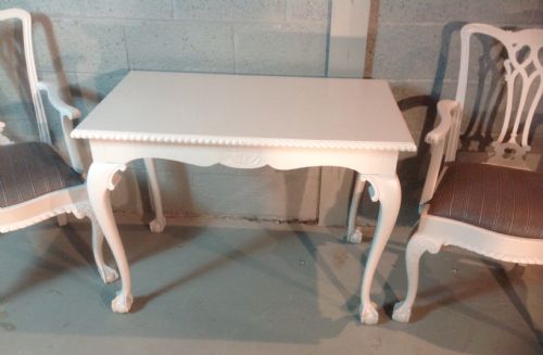 PAIR OF MAHOGANY PAINTED CARVER CHAIRS AND CONSOLE TABLE - ADDITIONAL PHOTO 14
