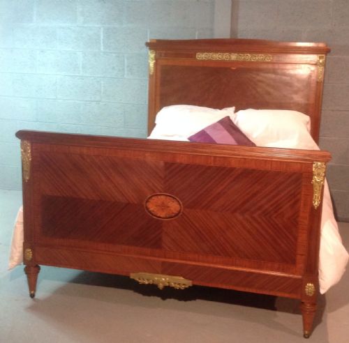 inlaid french kingsize bed - CATEGORY: ANTIQUE BEDS - DATED 1900
