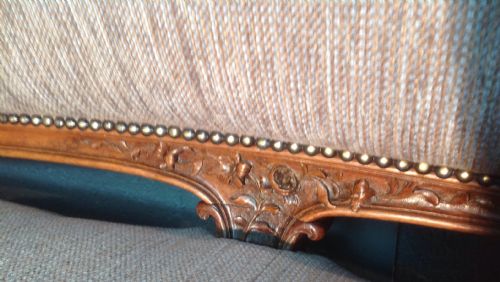 CARVED WALNUT FRENCH SOFA - ADDITIONAL PHOTO 4