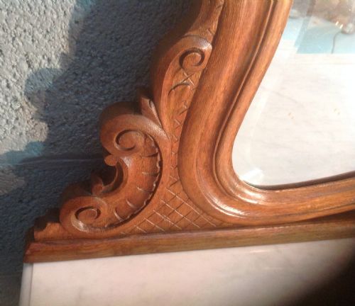 SOLID OAK FRENCH COMMODE WITH MIRROR - ADDITIONAL PHOTO 5