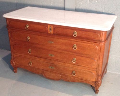 SOLID OAK FRENCH COMMODE WITH MIRROR - ADDITIONAL PHOTO 10