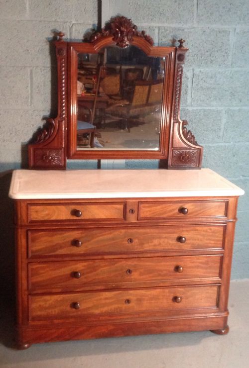 marble top french dressing table - CATEGORY: ANTIQUE CHEST OF DRAWERS - DATED 1880