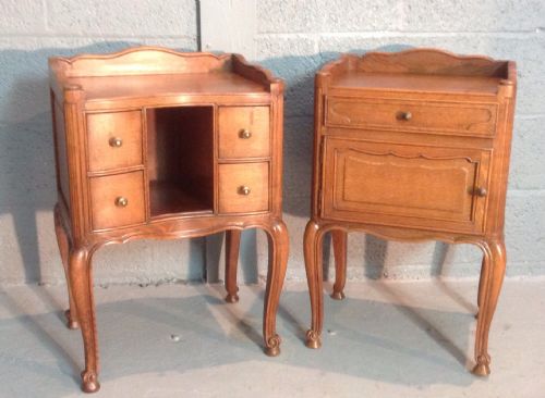 pair of french oak bedside cabinets - CATEGORY: ANTIQUE CABINETS - DATED 1920