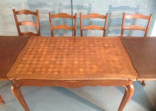 FRENCH OAK DINING CHAIRS AND TABLE - ADDITIONAL PHOTO 2