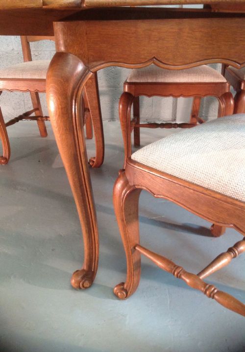 FRENCH OAK DINING CHAIRS AND TABLE - ADDITIONAL PHOTO 6