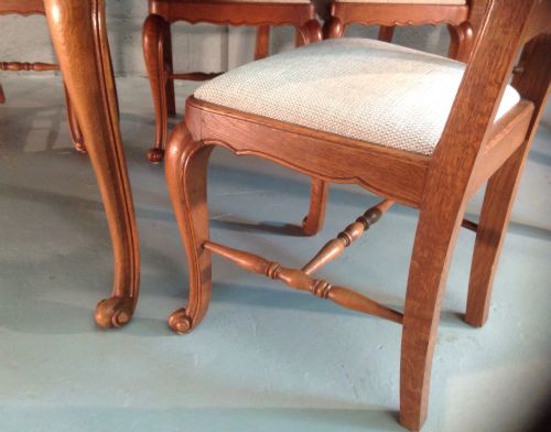 FRENCH OAK DINING CHAIRS AND TABLE - ADDITIONAL PHOTO 7