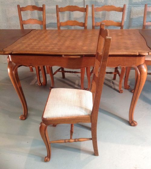 FRENCH OAK DINING CHAIRS AND TABLE - ADDITIONAL PHOTO 8