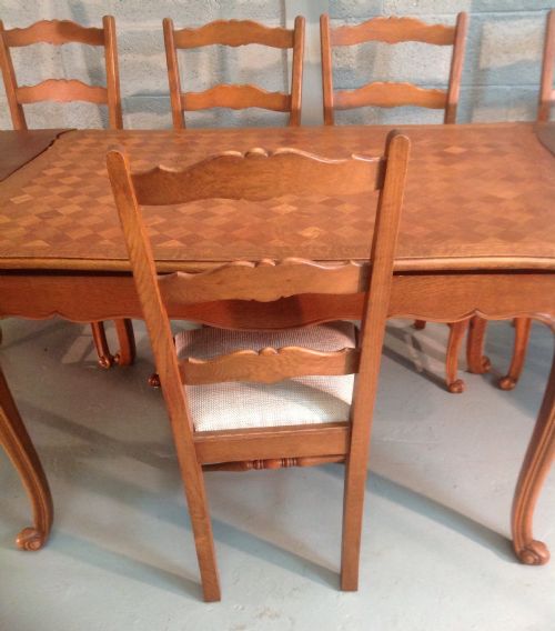 FRENCH OAK DINING CHAIRS AND TABLE - ADDITIONAL PHOTO 9