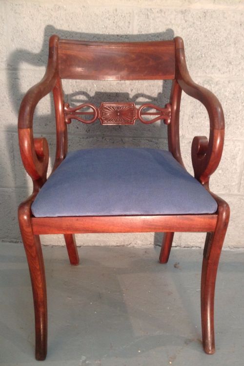 antique regency mahogany desk carver chair - CATEGORY: ANTIQUE CHAIRS - DATED 1800