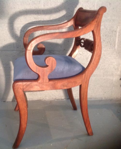 ANTIQUE REGENCY MAHOGANY DESK CARVER CHAIR - ADDITIONAL PHOTO 1