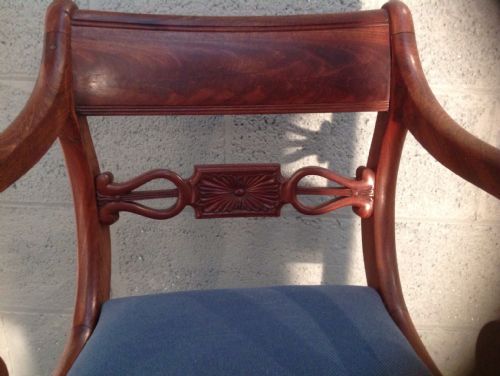 ANTIQUE REGENCY MAHOGANY DESK CARVER CHAIR - ADDITIONAL PHOTO 2