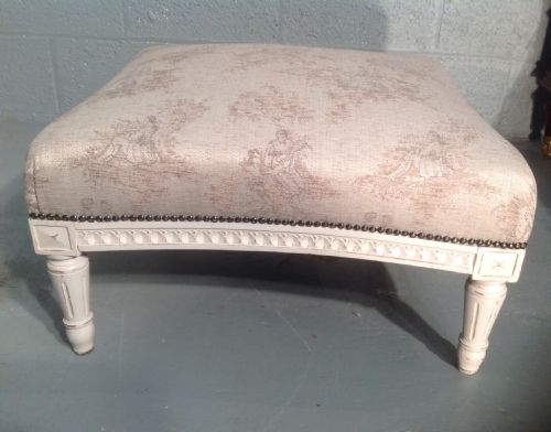 FRENCH UPHOLSTERED FOOT STOOL - ADDITIONAL PHOTO 4