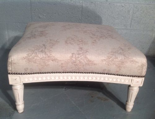 FRENCH UPHOLSTERED FOOT STOOL - ADDITIONAL PHOTO 5