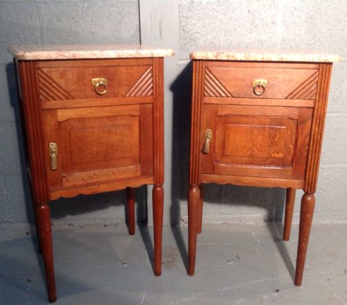 PAIR OF FRENCH OAK BEDSIDE CABINETS - ADDITIONAL PHOTO 2