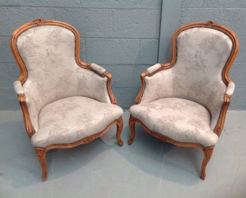 pair of french walnut armchairs - CATEGORY: ANTIQUE CHAIRS - DATED 1900