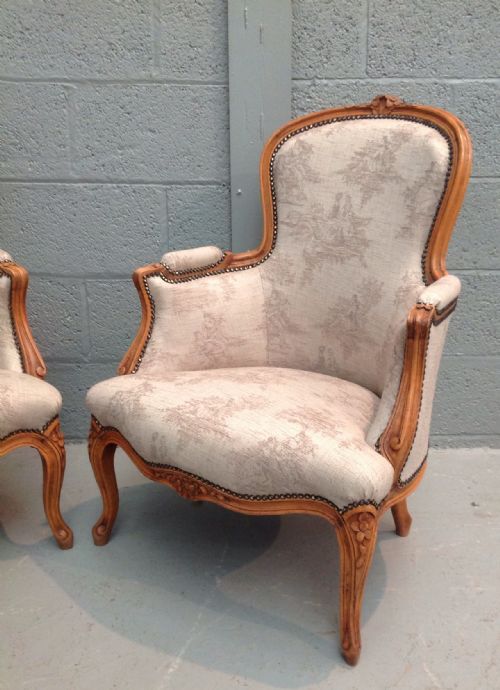 PAIR OF FRENCH WALNUT ARMCHAIRS - ADDITIONAL PHOTO 2