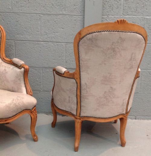 PAIR OF FRENCH WALNUT ARMCHAIRS - ADDITIONAL PHOTO 3
