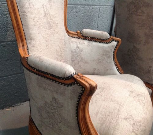 PAIR OF FRENCH WALNUT ARMCHAIRS - ADDITIONAL PHOTO 8