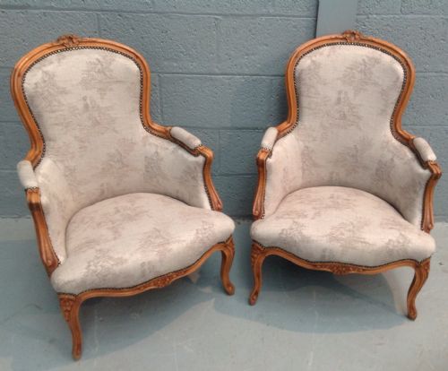 PAIR OF FRENCH WALNUT ARMCHAIRS - ADDITIONAL PHOTO 14
