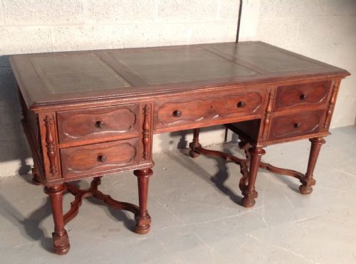 french oak partners desk - CATEGORY: ANTIQUE DESKS - DATED 1890