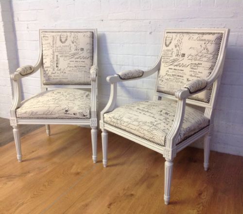 PAIR OF FRENCH UPHOLSTERED CHAIRS - ADDITIONAL PHOTO 2