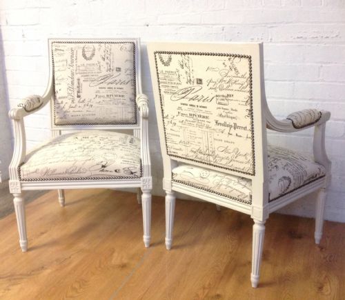 PAIR OF FRENCH UPHOLSTERED CHAIRS - ADDITIONAL PHOTO 3