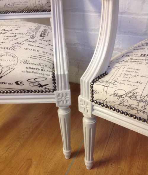 PAIR OF FRENCH UPHOLSTERED CHAIRS - ADDITIONAL PHOTO 4