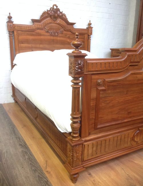 CHESTNUT FRENCH CARVED BED - ADDITIONAL PHOTO 3