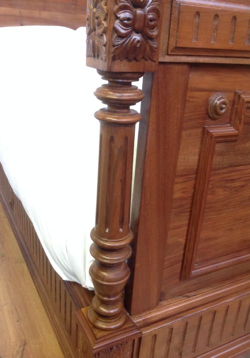 CHESTNUT FRENCH CARVED BED - ADDITIONAL PHOTO 4