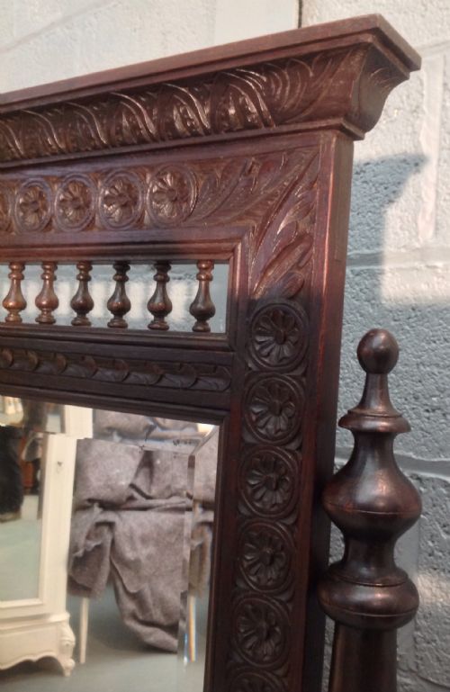 SOLID OAK FRENCH BRETON CHEVAL MIRROR - ADDITIONAL PHOTO 3