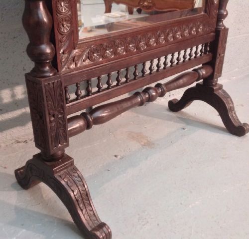 SOLID OAK FRENCH BRETON CHEVAL MIRROR - ADDITIONAL PHOTO 5