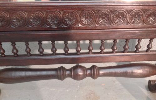 SOLID OAK FRENCH BRETON CHEVAL MIRROR - ADDITIONAL PHOTO 6