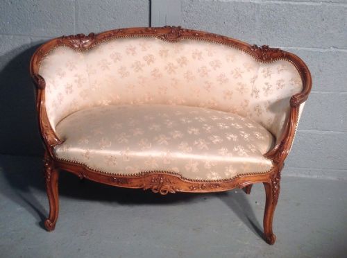 FRENCH CARVED WALNUT SOFA - ADDITIONAL PHOTO 14