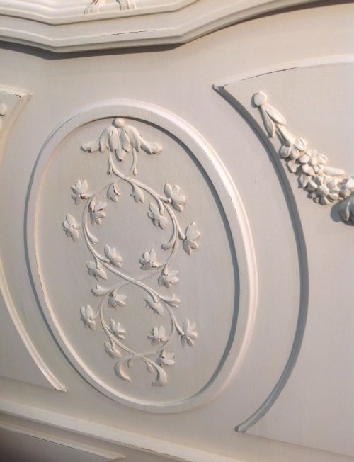 PAINTED FRENCH WALNUT CARVED BED - ADDITIONAL PHOTO 4