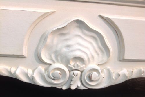 PAINTED FRENCH WALNUT CARVED BED - ADDITIONAL PHOTO 6