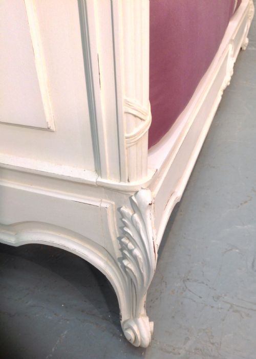 PAINTED FRENCH WALNUT CARVED BED - ADDITIONAL PHOTO 11
