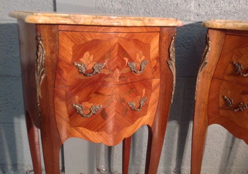 PAIR OF FRENCH MARQUETRY BEDSIDE CABINETS - ADDITIONAL PHOTO 1