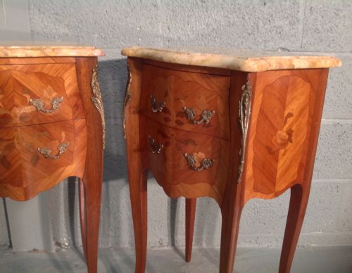 PAIR OF FRENCH MARQUETRY BEDSIDE CABINETS - ADDITIONAL PHOTO 4