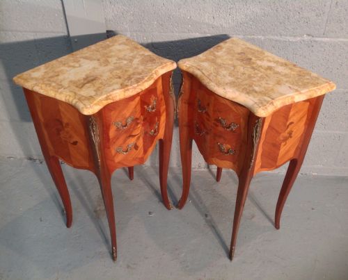 PAIR OF FRENCH MARQUETRY BEDSIDE CABINETS - ADDITIONAL PHOTO 6