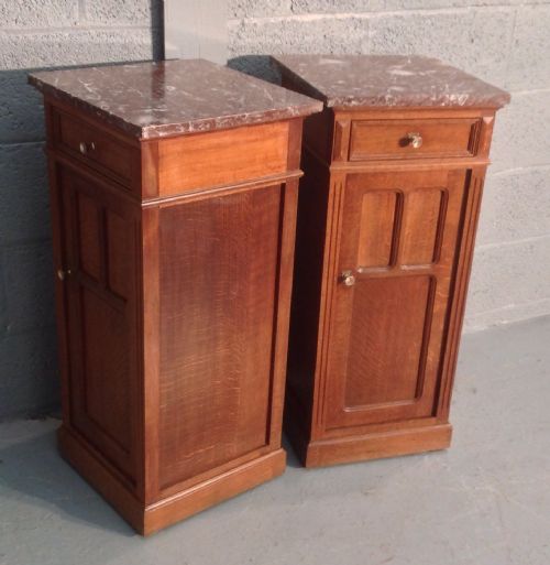 PAIR OF FRENCH ARTS AND CRAFTS OAK BEDSIDE CABINETS - ADDITIONAL PHOTO 2