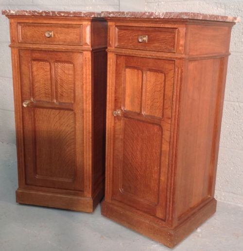 PAIR OF FRENCH ARTS AND CRAFTS OAK BEDSIDE CABINETS - ADDITIONAL PHOTO 6