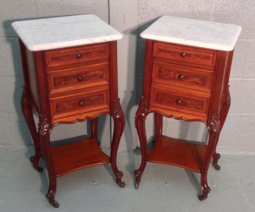PAIR OF FRENCH BEDSIDE CABINETS - ADDITIONAL PHOTO 1