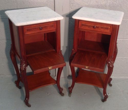 PAIR OF FRENCH BEDSIDE CABINETS - ADDITIONAL PHOTO 2