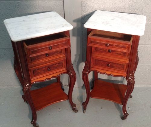 PAIR OF FRENCH BEDSIDE CABINETS - ADDITIONAL PHOTO 3
